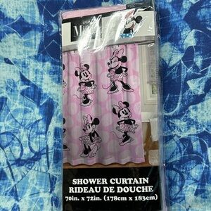 Disney Minnie Mouse Pink and Black Shower Curtain